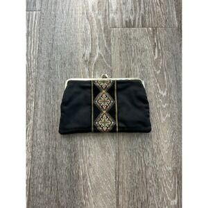 Vintage Bond Street Kiss Lock Velvet Embroidered Coin Purse Whimsigoth Fairy